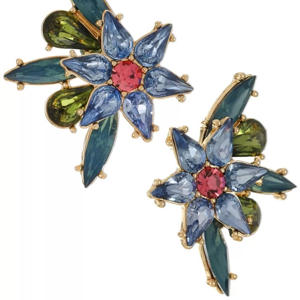Inc International Concepts Multicolor Crystal Flower Drop Earrings in Gold-Tone - Picture 2 of 6